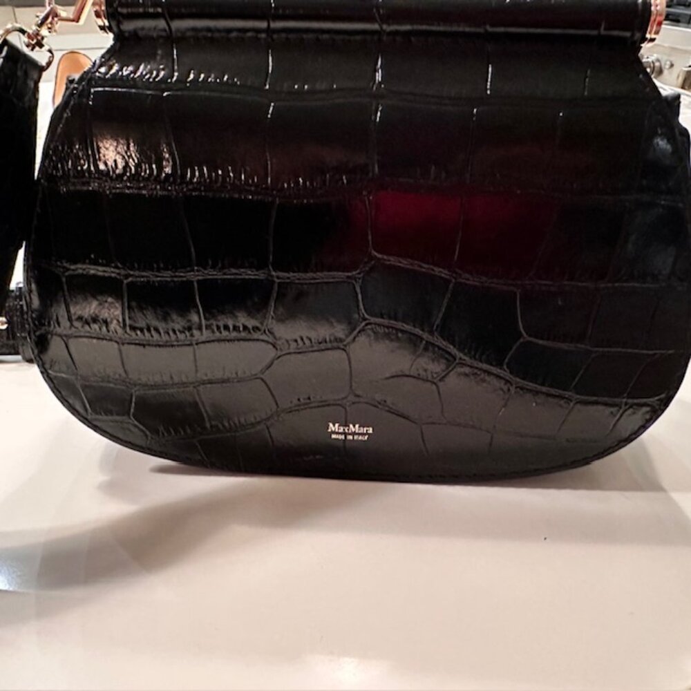MAX MARA Anita Croc-embossed Leather Belt Bag